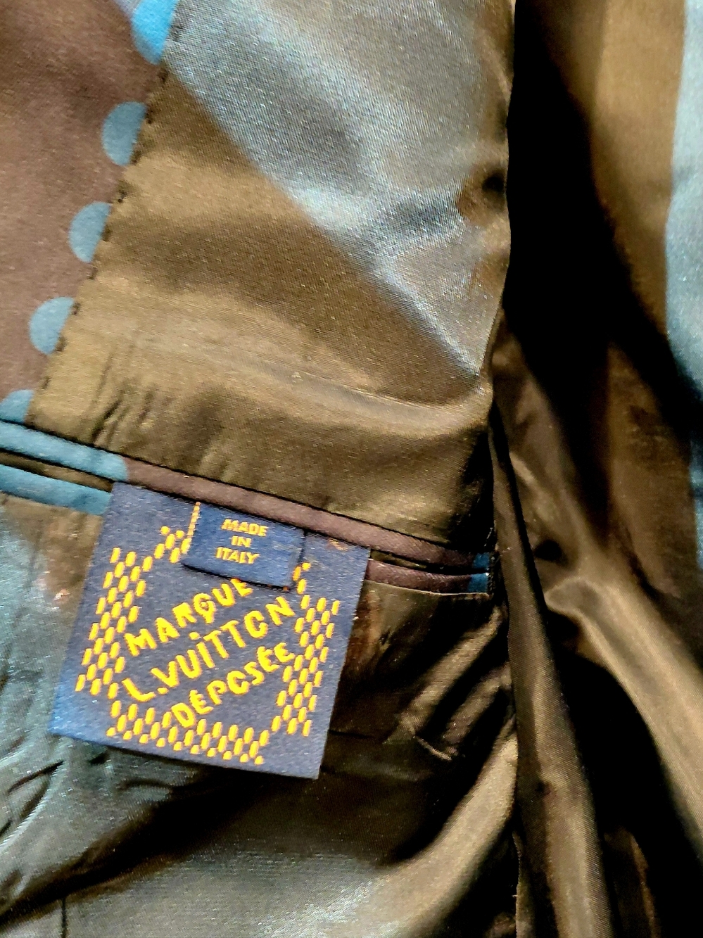 Louis Vuitton Men's Marque L.V Made Déposée Bold Blue & Black Checked Blazer 42R - Picture 7 of 12